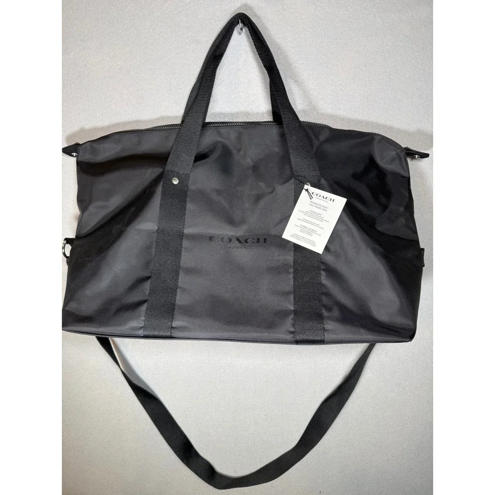 Coach Fragrance Black Nylon Weekend Bag Travel Duffel Gym Bag New with Tag
